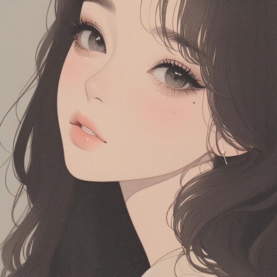 唯美温柔手绘女生头像