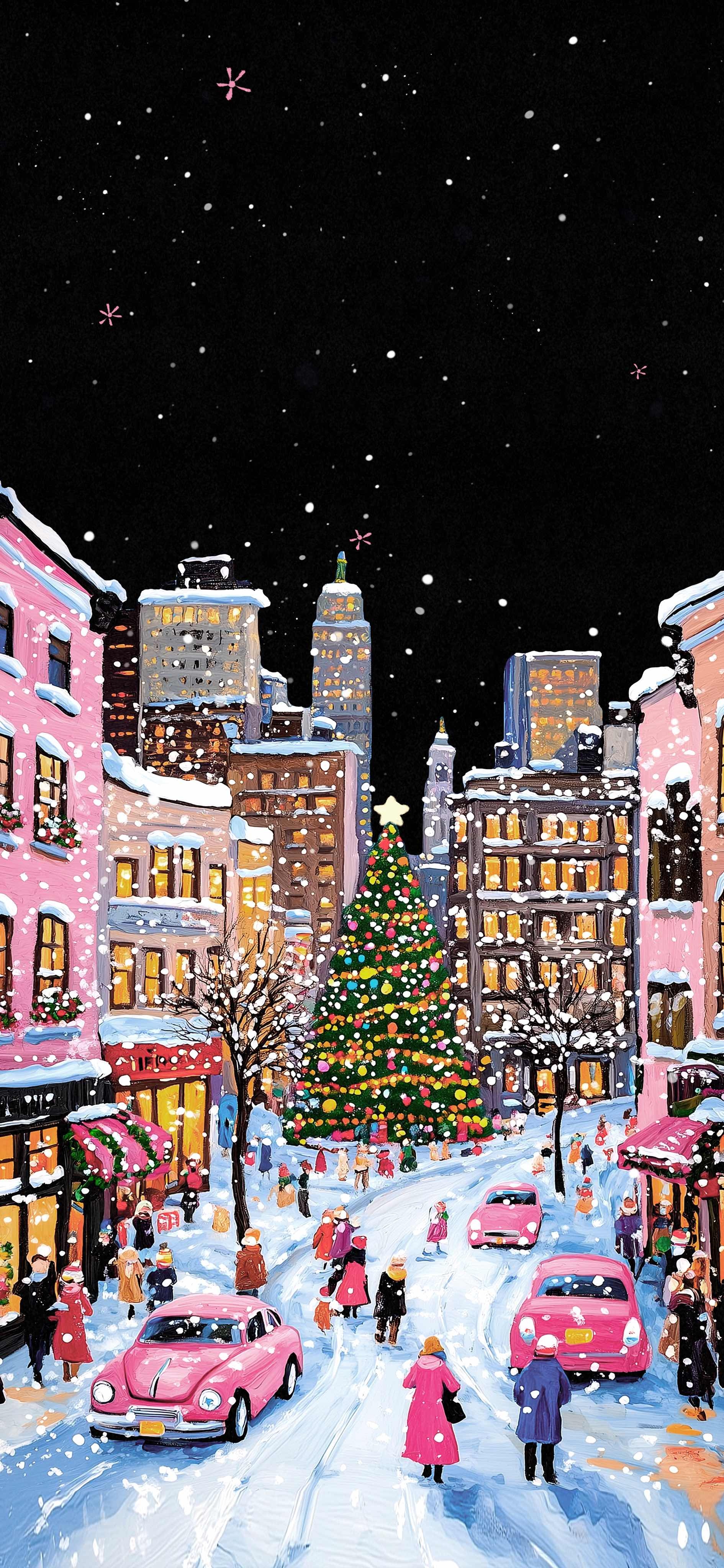 可爱治愈彩绘圣诞壁纸#圣诞